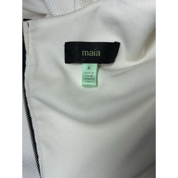 Maia Jacquard Mini Dress Size 4 White Long Sleeve 33122 - Picture 4 of 5